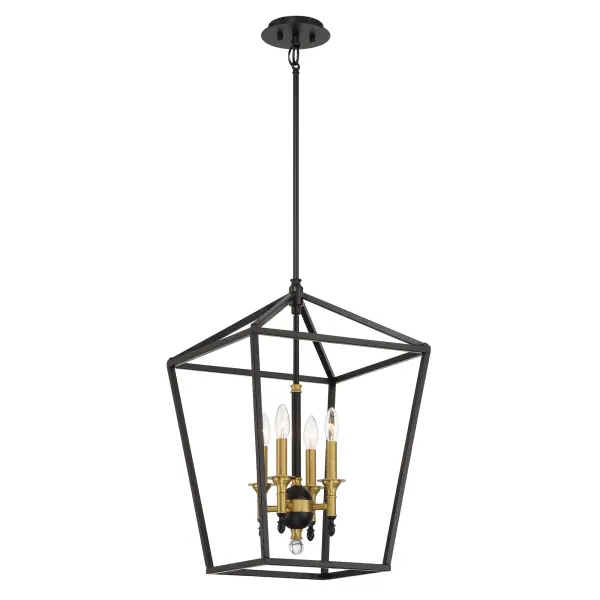 The Townhall 4-Light Pendant combines traditional design with contemporary two-tone finishes. Its coal and soft brass pairing creates visual warmth while the acrylic shades provide soft, diffused lighting perfect for dining spaces.