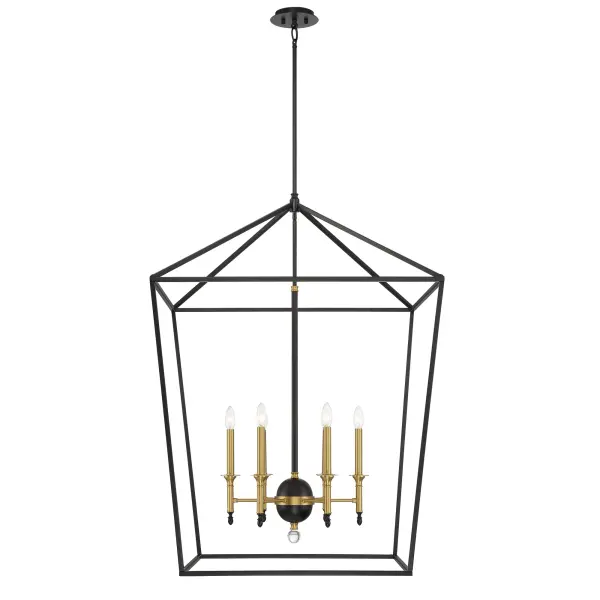 Townhall 6-Light Pendant in Coal and Soft Brass - Image 5