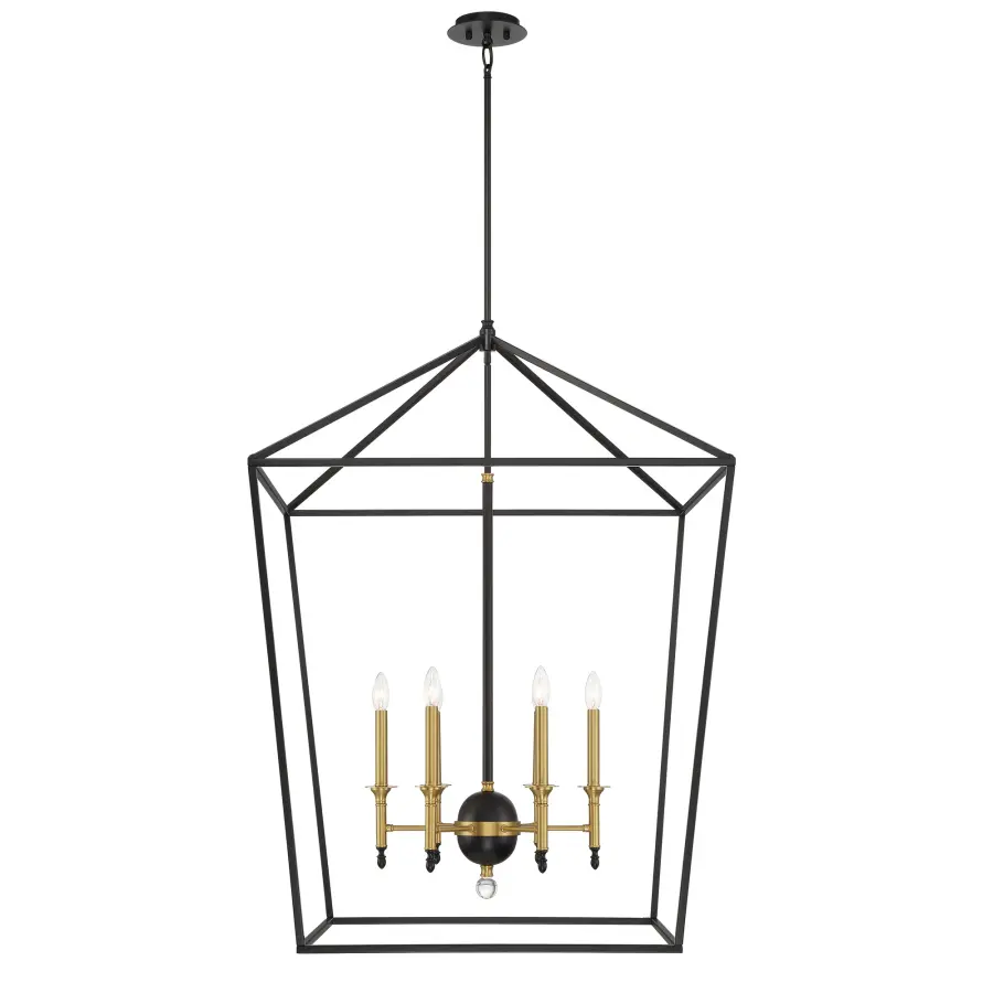 Townhall 6-Light Pendant in Coal and Soft Brass - Image 5
