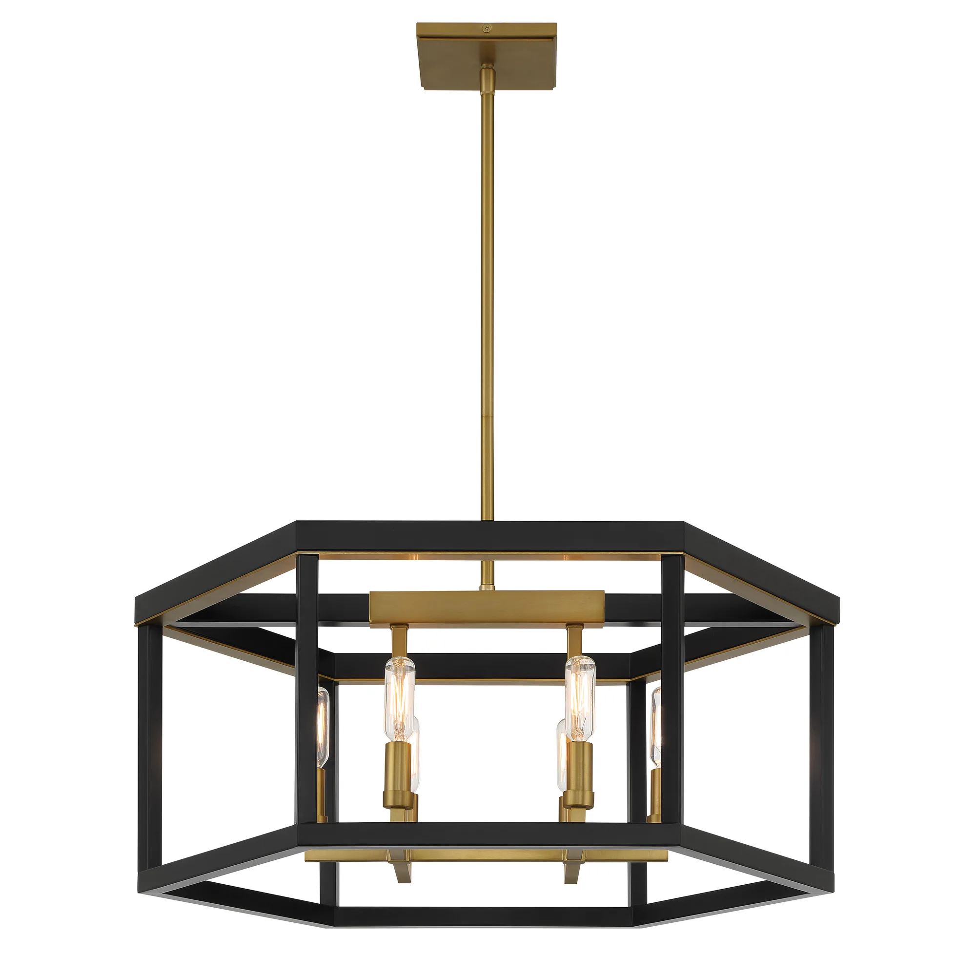 Union Estates 6-Light Pendant in Coal and Soft Brass