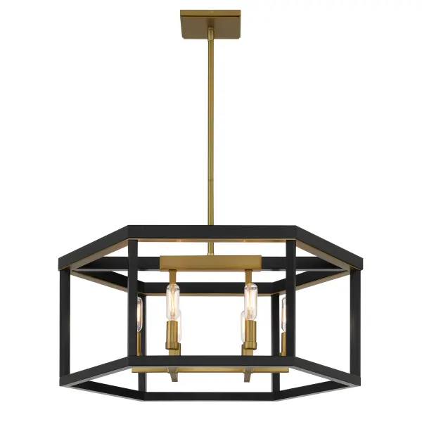 Union Estates 6-Light Pendant in Coal and Soft Brass - Image 1