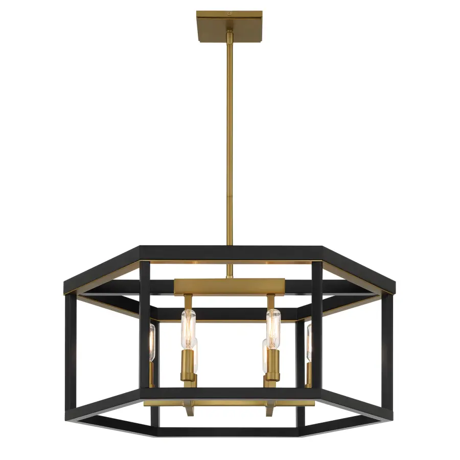 Union Estates 6-Light Pendant in Coal and Soft Brass - Image 1