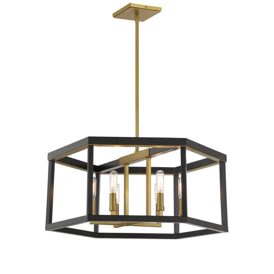 Union Estates 6-Light Pendant in Coal and Soft Brass - Image 2