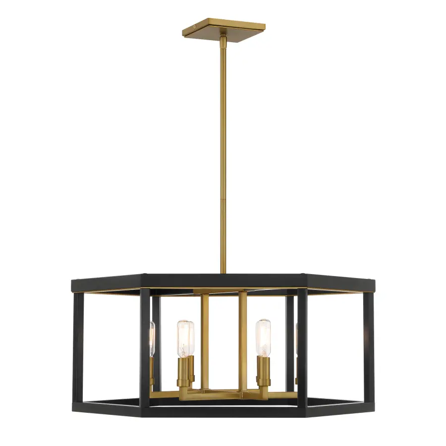 Union Estates 6-Light Pendant in Coal and Soft Brass - Image 5