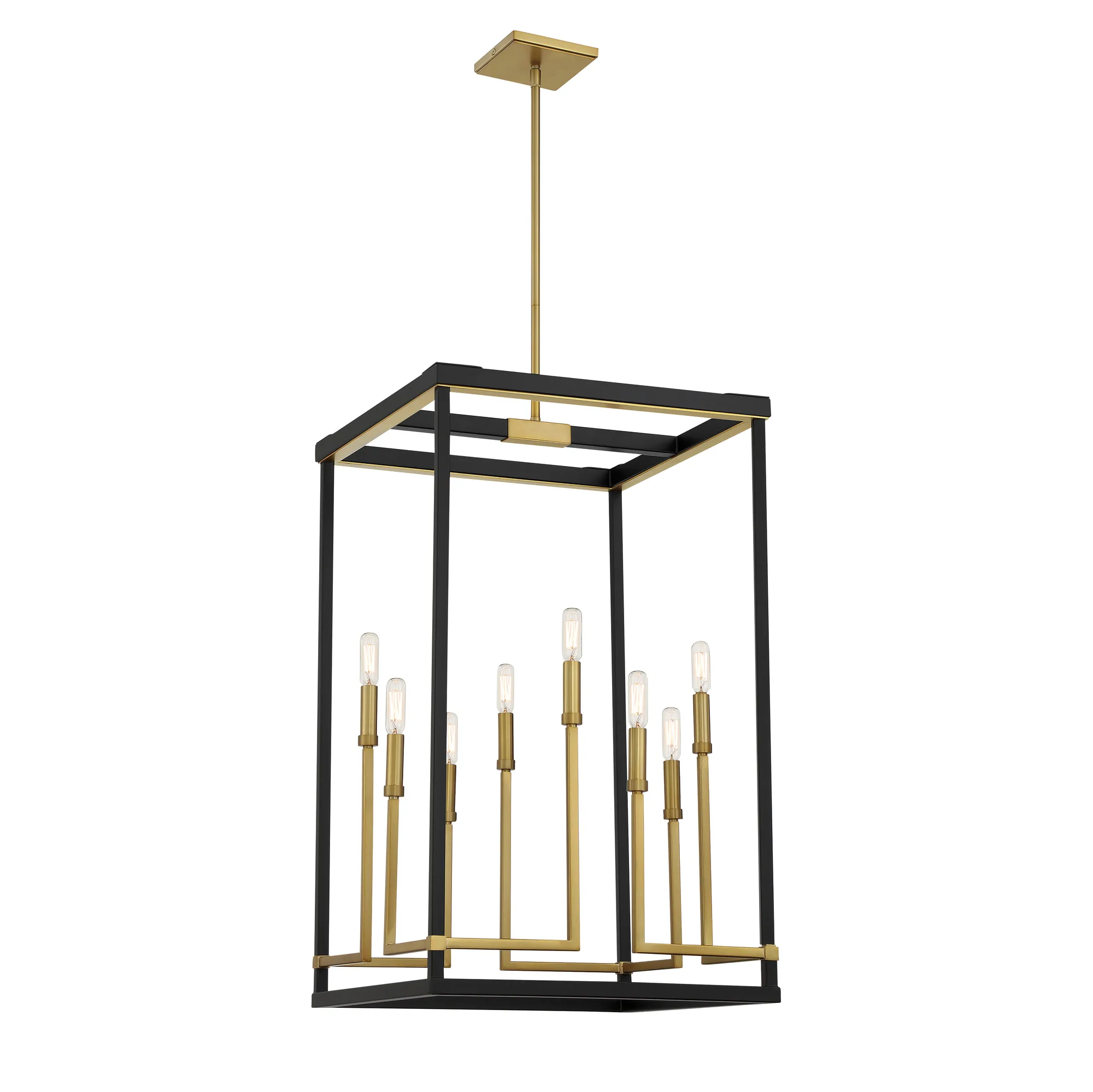 Union Estates 8-Light Pendant in Coal and Soft Brass