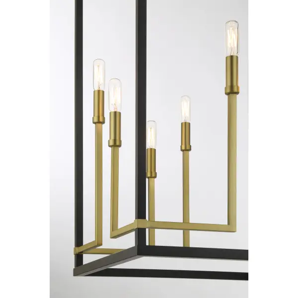 Union Estates 8-Light Pendant in Coal and Soft Brass - Image 2