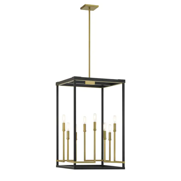 Union Estates 8-Light Pendant in Coal and Soft Brass - Image 3
