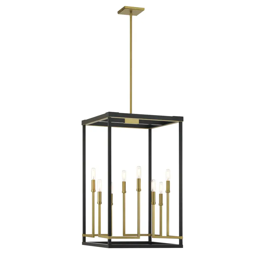 Union Estates 8-Light Pendant in Coal and Soft Brass - Image 3