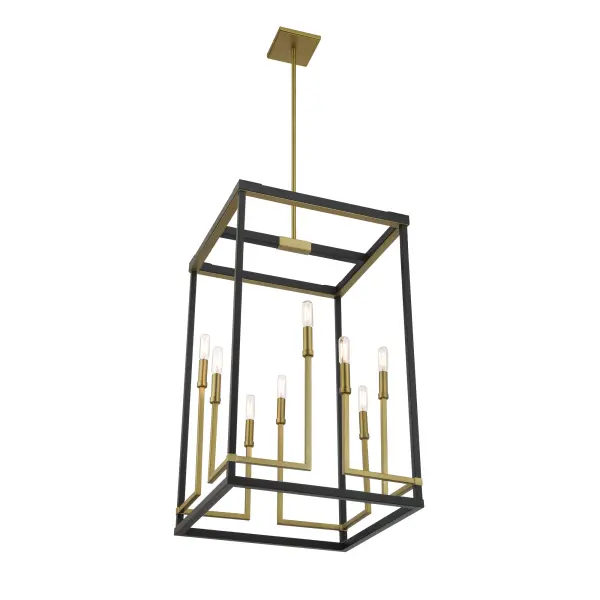 Union Estates 8-Light Pendant in Coal and Soft Brass - Image 4