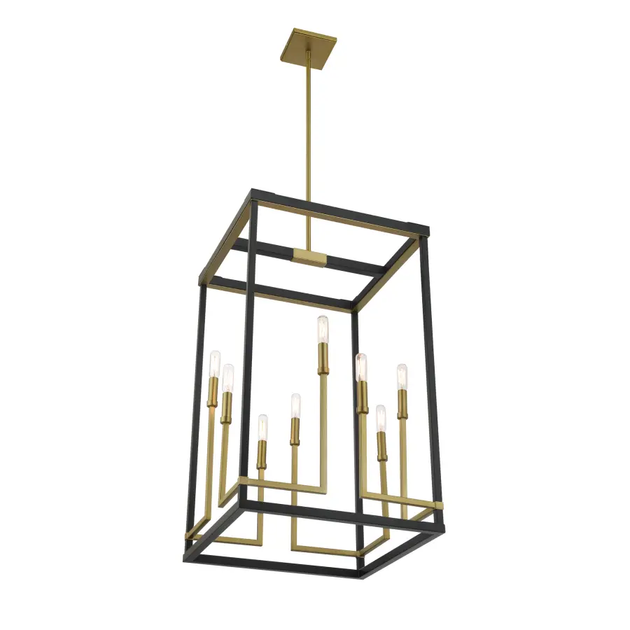 Union Estates 8-Light Pendant in Coal and Soft Brass - Image 4