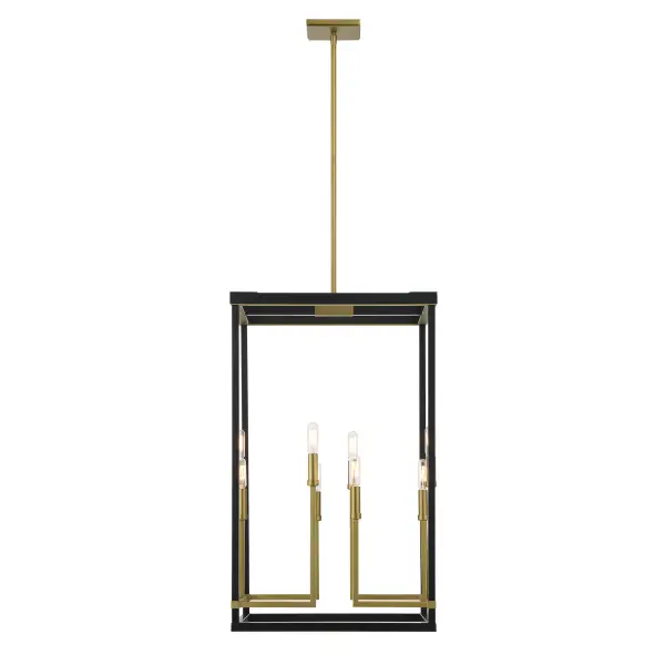 Union Estates 8-Light Pendant in Coal and Soft Brass - Image 5