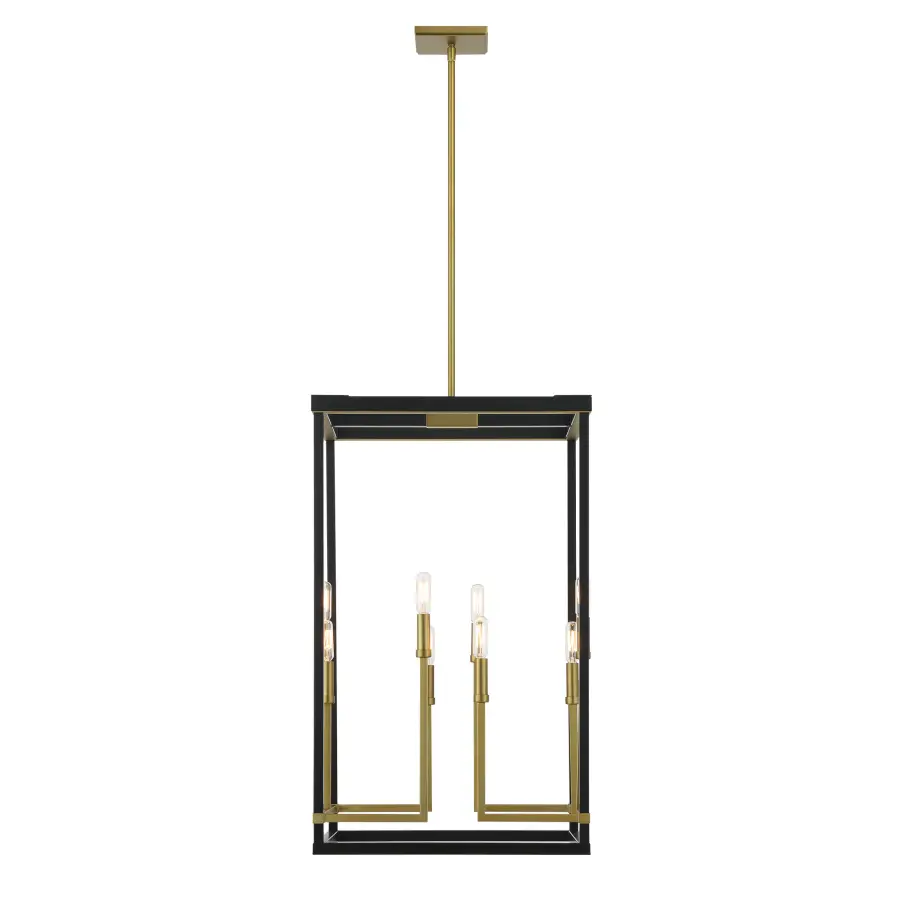 Union Estates 8-Light Pendant in Coal and Soft Brass - Image 5