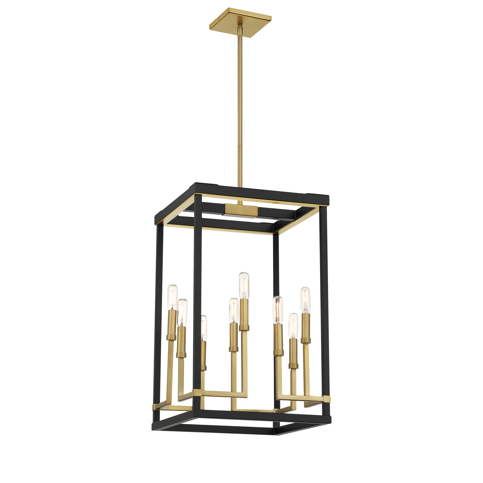 Union Estates 8-Light Pendant in Coal and Soft Brass