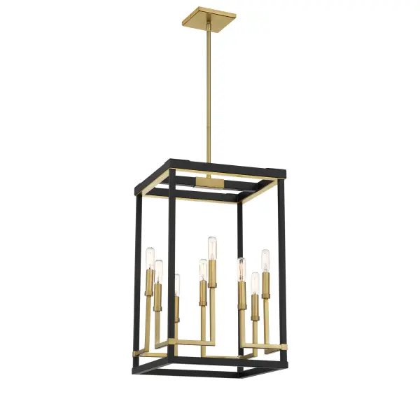Union Estates 8-Light Pendant in Coal and Soft Brass - Image 1