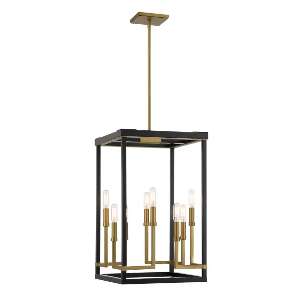 Union Estates 8-Light Pendant in Coal and Soft Brass - Image 2