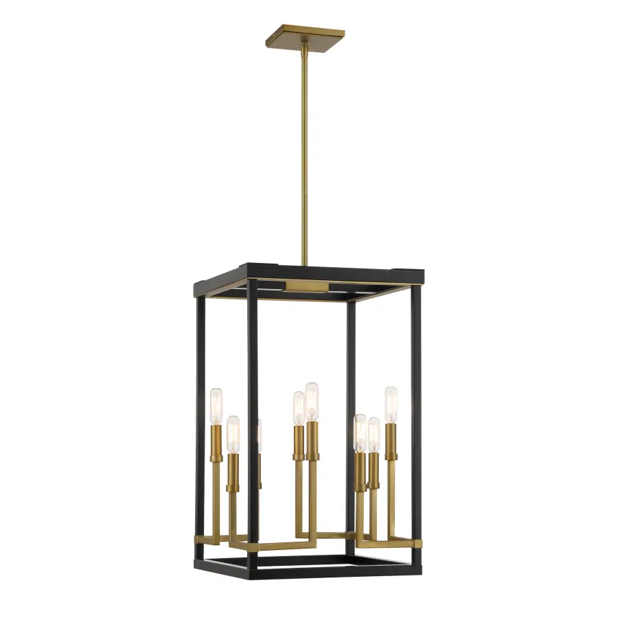 Union Estates 8-Light Pendant in Coal and Soft Brass - Image 2