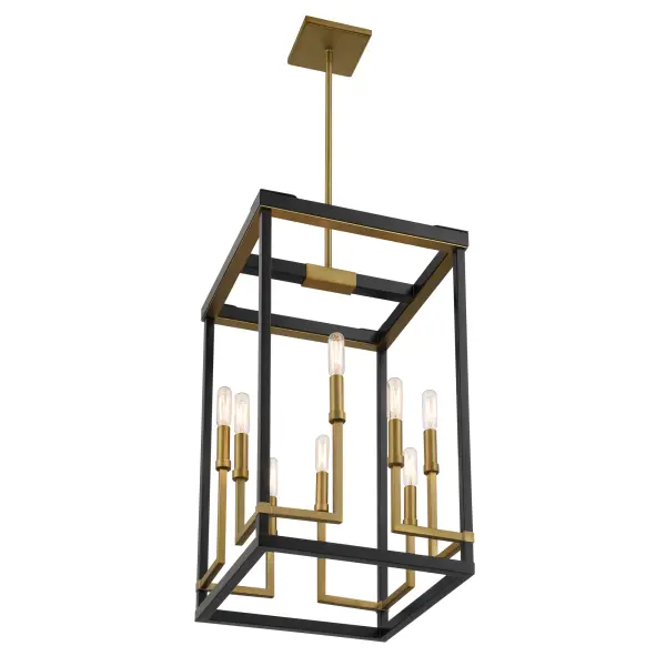 Union Estates 8-Light Pendant in Coal and Soft Brass - Image 3
