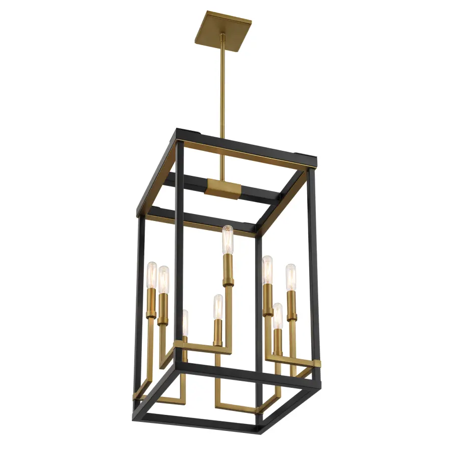 Union Estates 8-Light Pendant in Coal and Soft Brass - Image 3