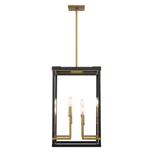 Union Estates 8-Light Pendant in Coal and Soft Brass - Image 4