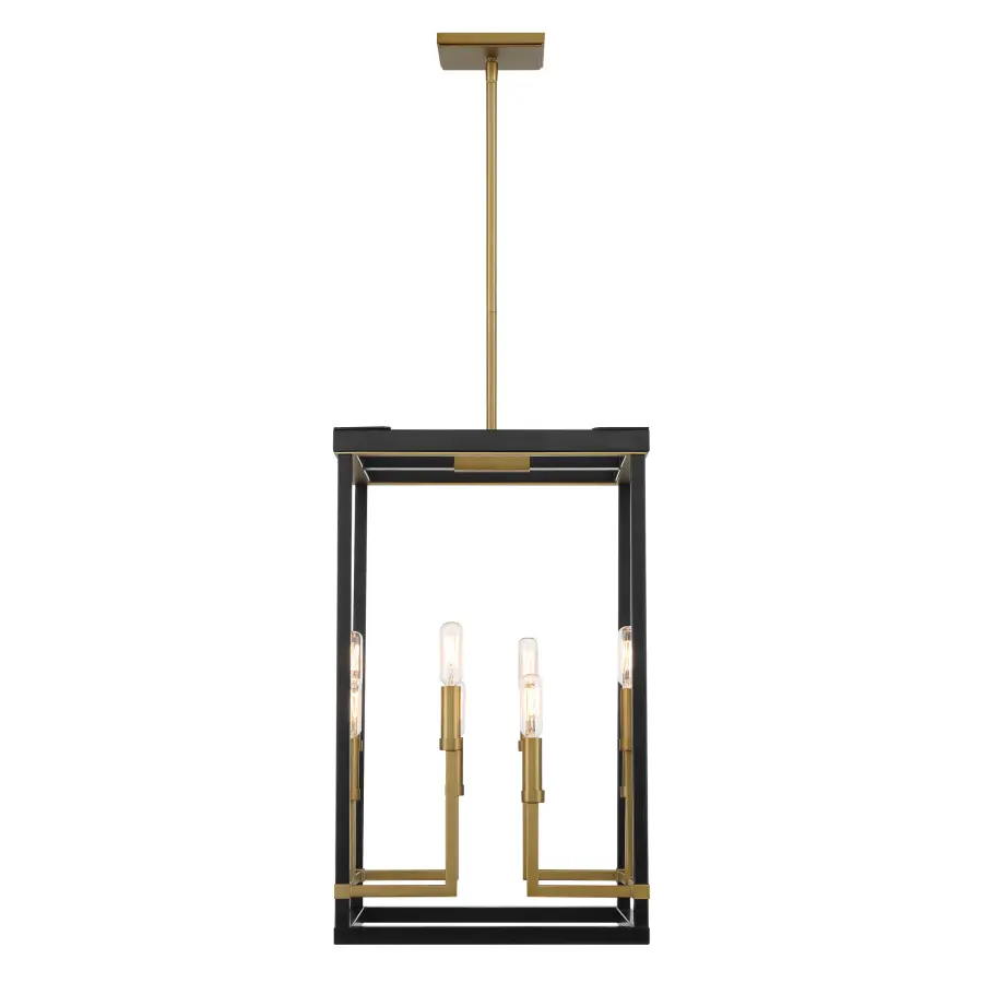 Union Estates 8-Light Pendant in Coal and Soft Brass - Image 4