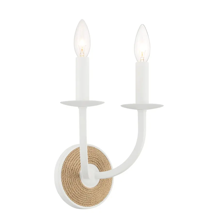 Lanton 2-Light Wall Sconce in Sand White - Image 1