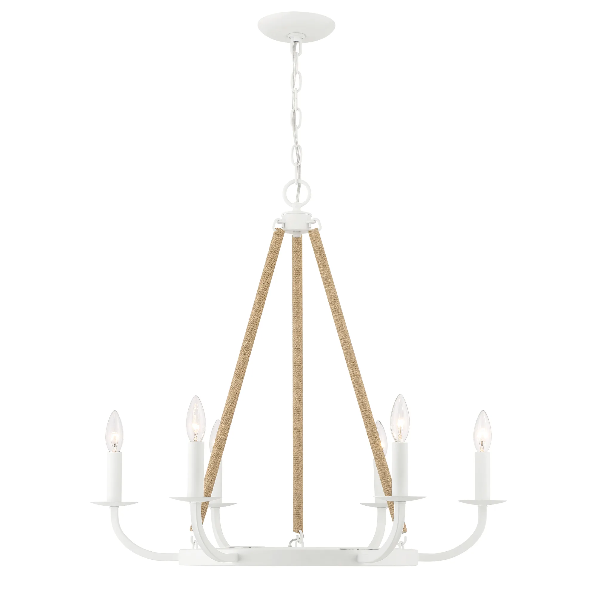 Lanton 6-Light Chandelier in Sand White