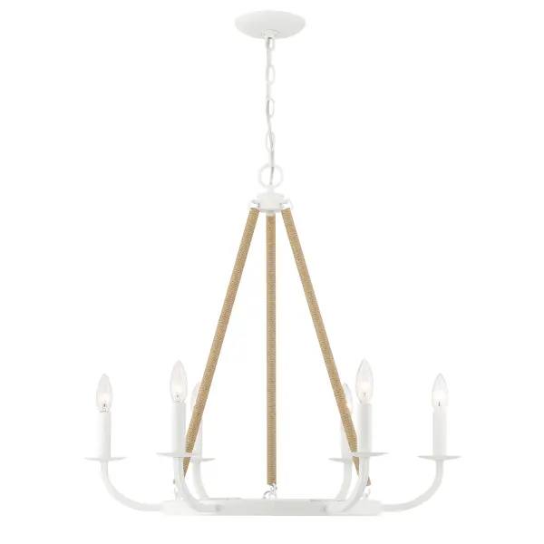 Lanton 6-Light Chandelier in Sand White - Image 1