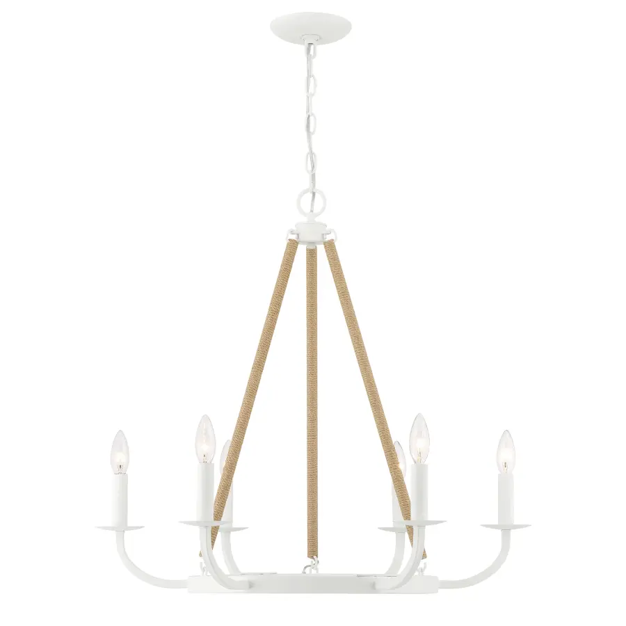 Lanton 6-Light Chandelier in Sand White - Image 1