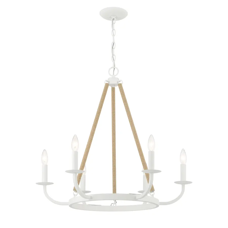 Lanton 6-Light Chandelier in Sand White - Image 3