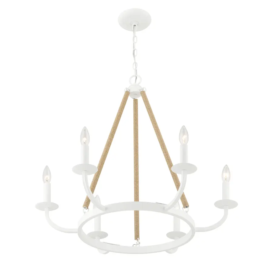 Lanton 6-Light Chandelier in Sand White - Image 4