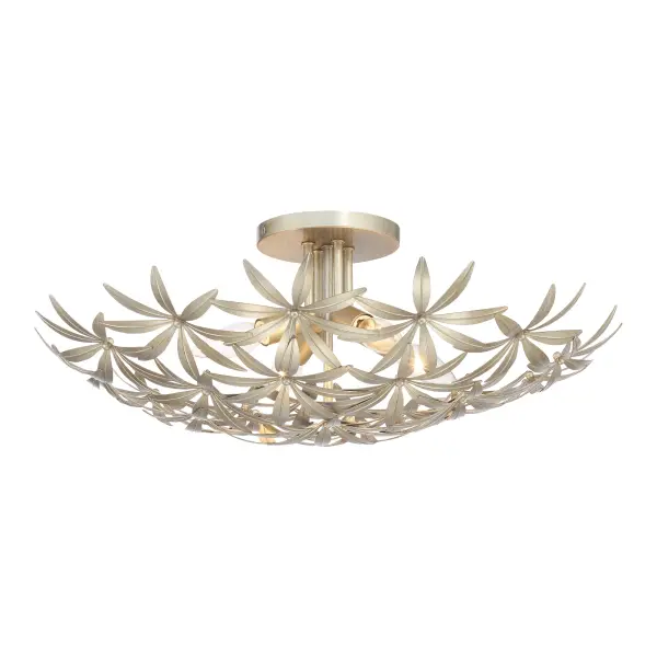 The Flower Child semi-flush mount brings organic modern style to compact spaces with its warm Ambry Gold finish and 22-inch profile. Perfect for rooms with standard ceiling heights where a full pendant won't work.