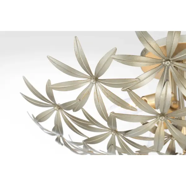 The Flower Child semi-flush mount brings organic modern style to compact spaces with its warm Ambry Gold finish and 22-inch profile. Perfect for rooms with standard ceiling heights where a full pendant won't work. - alternate view