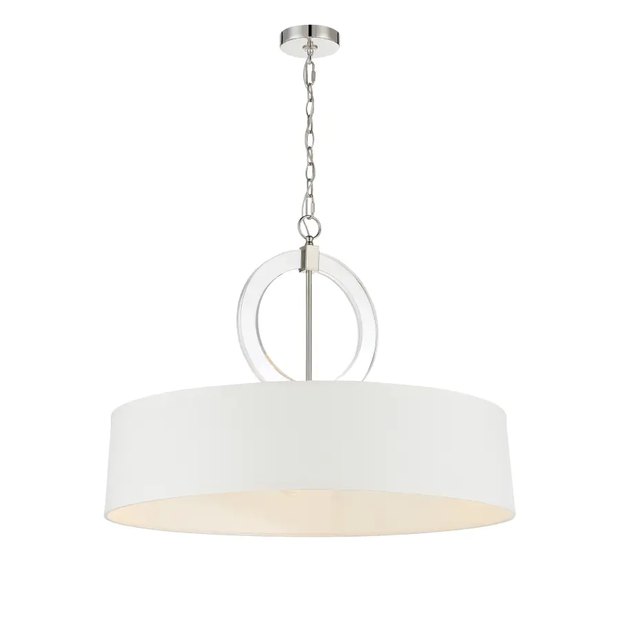 Elegant Traditional Pendant with Versatile Polished Nickel Finish - Image 1