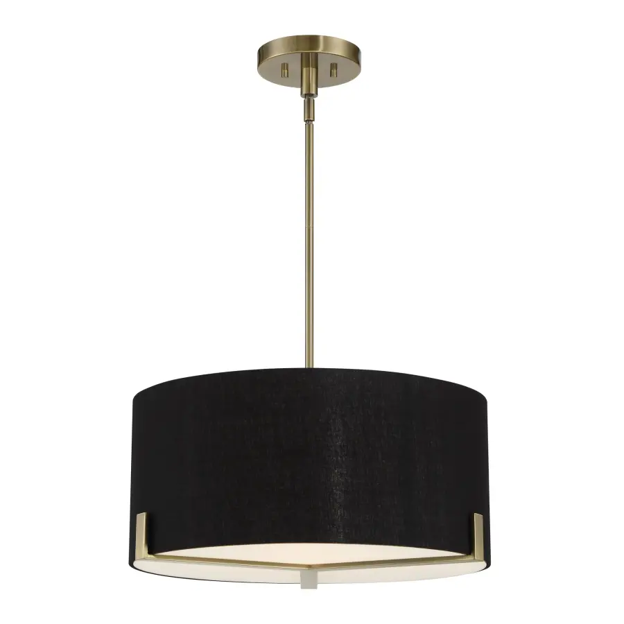 Westboro Boulevard 3-Light Pendant with Black Linen Shade - Image 1