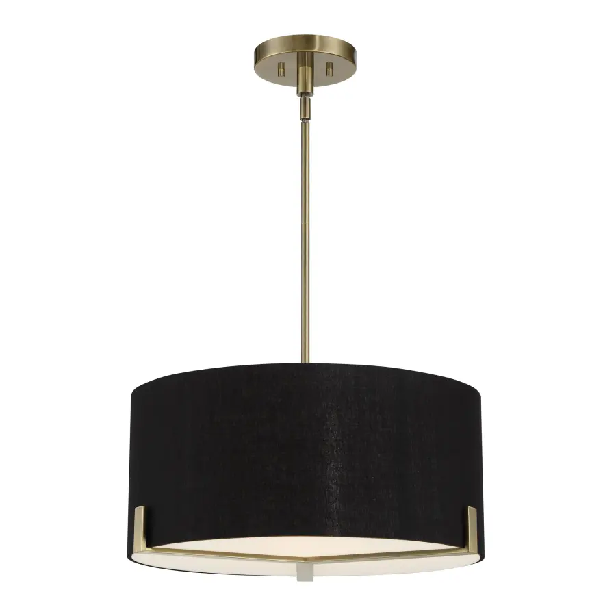 Westboro Boulevard 3-Light Pendant with Black Linen Shade - Image 2