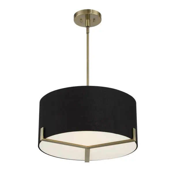 Westboro Boulevard 3-Light Pendant with Black Linen Shade - Image 3