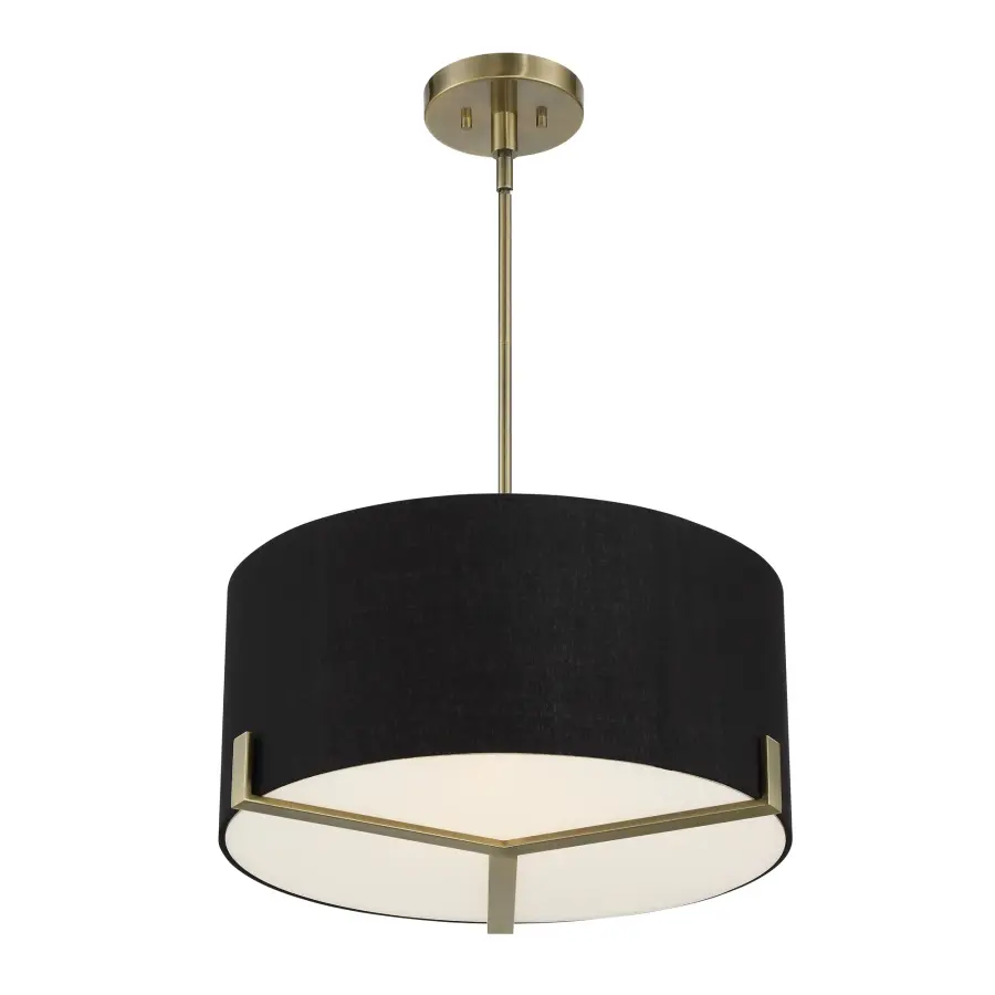 Westboro Boulevard 3-Light Pendant with Black Linen Shade - Image 3
