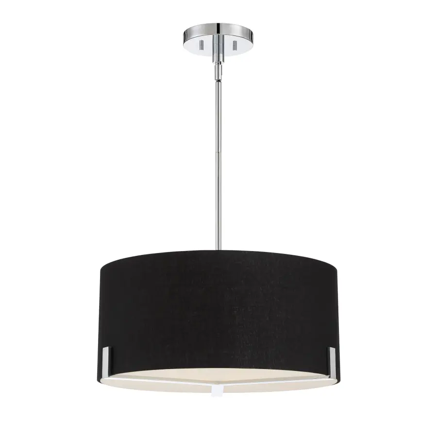 Westboro Boulevard 3-Light Pendant with Black Linen Shade - Image 2