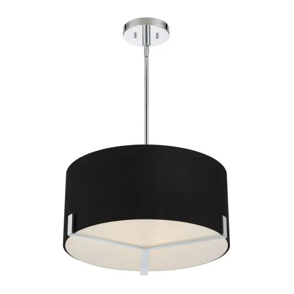 Westboro Boulevard 3-Light Pendant with Black Linen Shade - Image 3