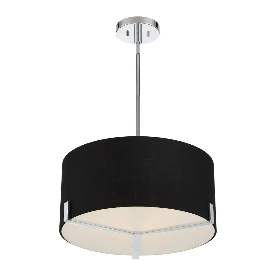 Westboro Boulevard 3-Light Pendant with Black Linen Shade - Image 3