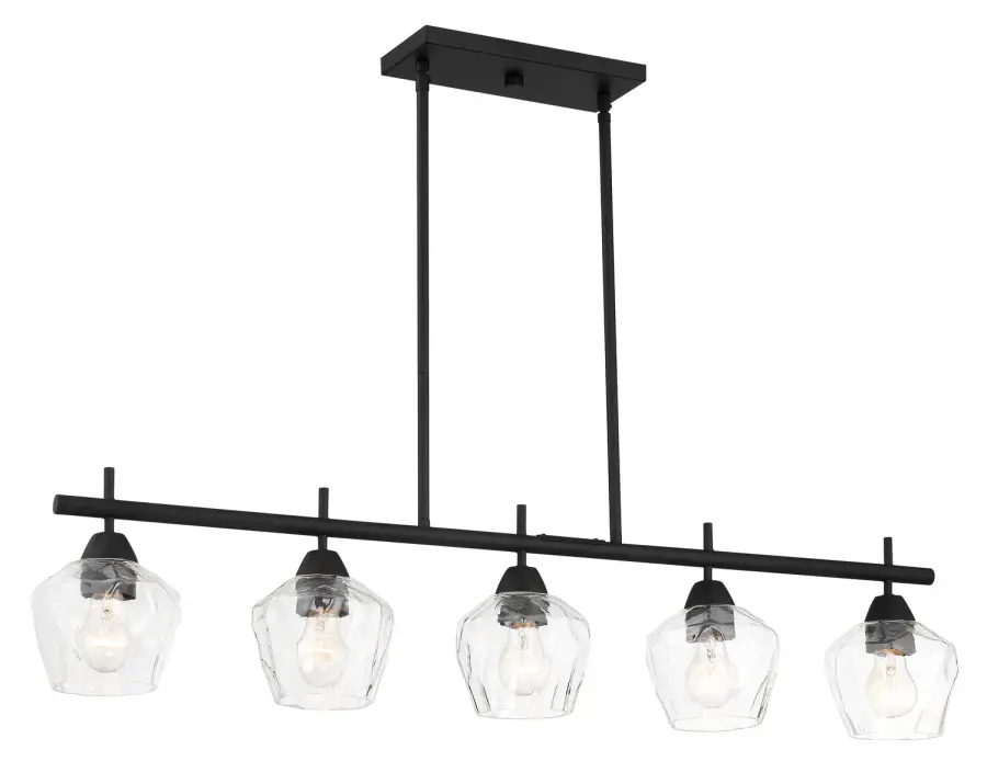 Camrin 5-Light Linear Chandelier in Coal Black