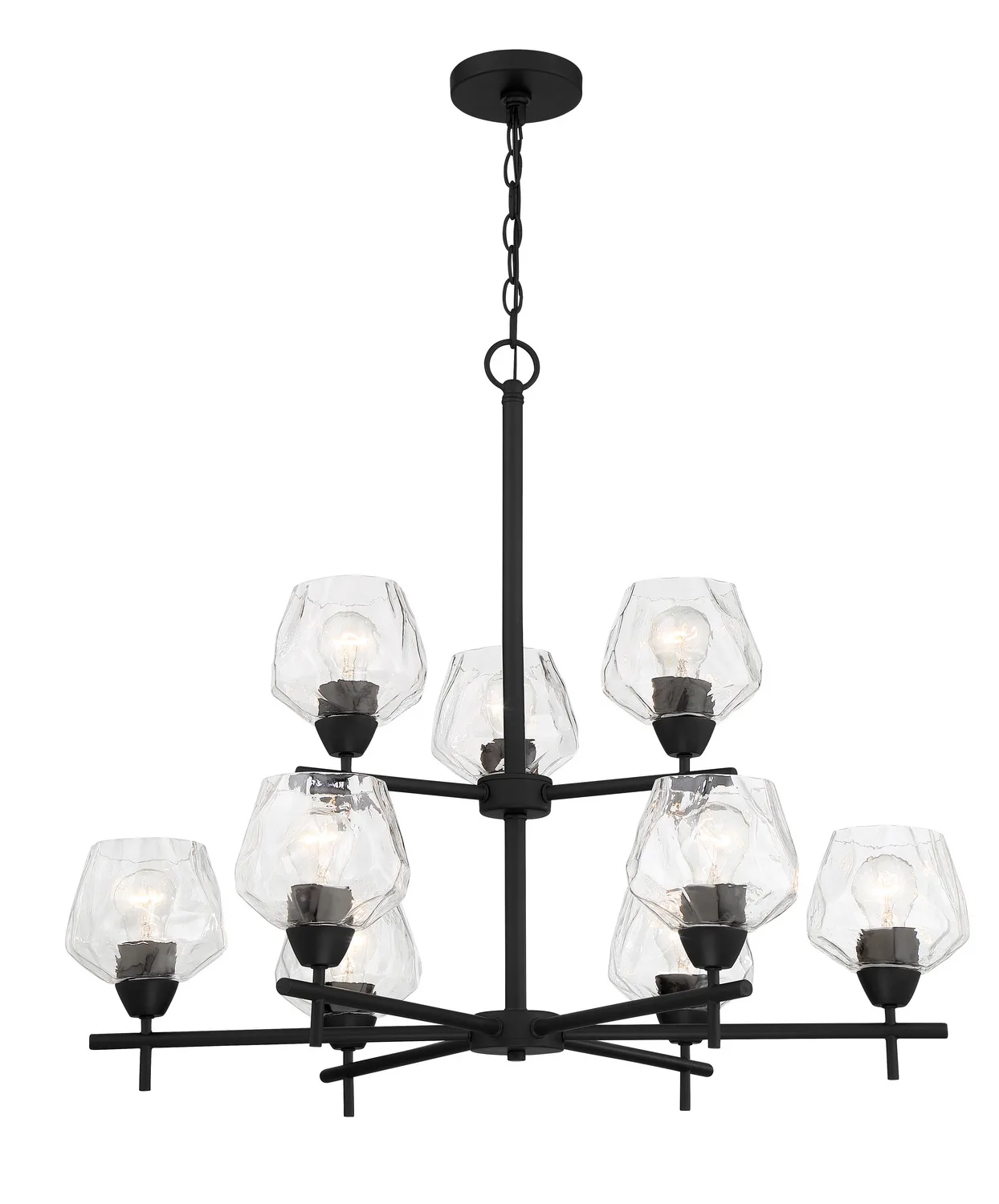 Camrin Nine Light Chandelier in Coal