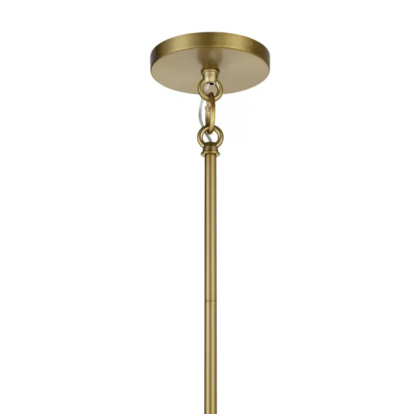 The Emmerham chandelier combines timeless traditional design with contemporary soft brass finish. Six candelabra lights provide warm, dimmable illumination through clear glass shades, perfect for formal dining or grand entryways. - alternate view