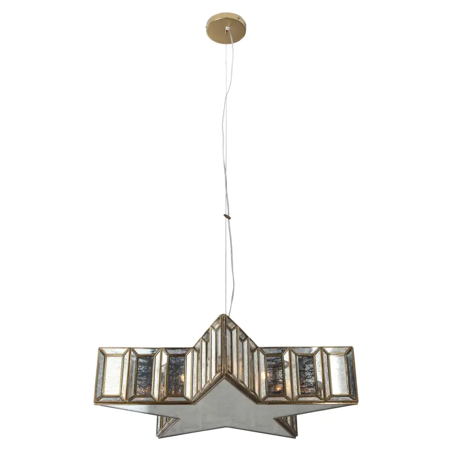 Versatile Transitional Pendant with Artisan Brass and Mercury Glass - Image 1