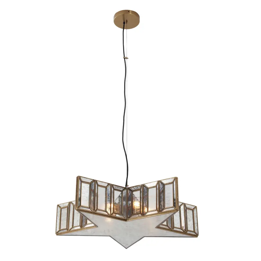 Versatile Transitional Pendant with Artisan Brass and Mercury Glass - Image 5