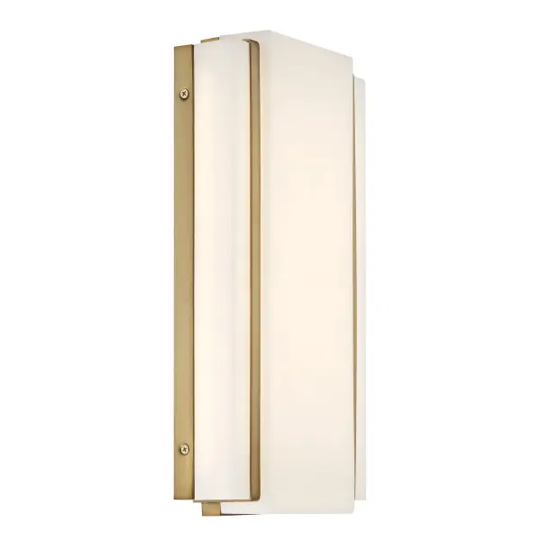 The Tanzac wall sconce combines contemporary design with practical functionality. Its soft brass finish and faux alabaster shade create warm, diffused lighting perfect for bathrooms and hallways. ADA-compliant design ensures accessibility. - alternate view