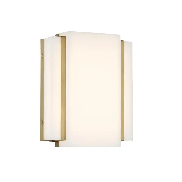 The Tanzac wall sconce combines modern design with practical functionality. Its soft brass finish and faux alabaster shade create warm, diffused lighting perfect for intimate spaces. ADA-compliant design and high CRI make it ideal for bathrooms and hallways.