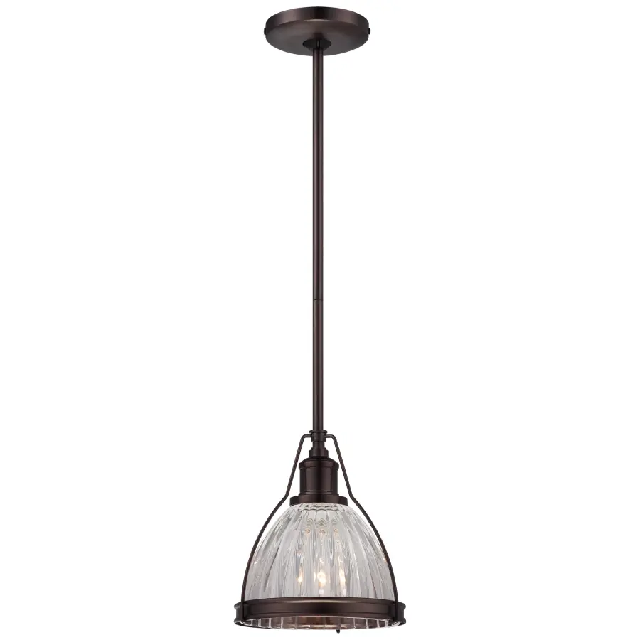 Ribbed Clear Glass Pendant Light