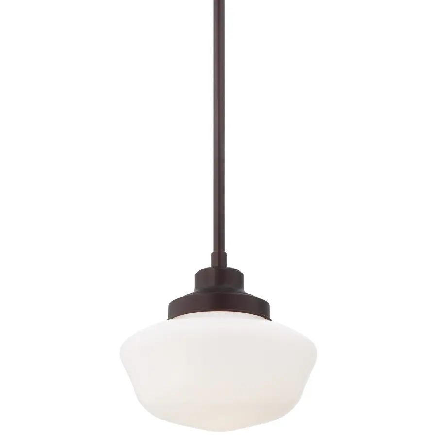 Brushed Bronze Schoolhouse Pendant Light