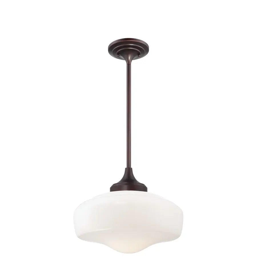 Brushed Bronze Schoolhouse Pendant Light - Image 1